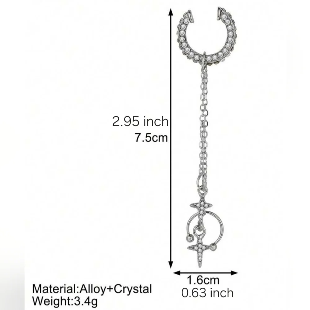 NEW‼️Chain Cuff Earring with Star Charm